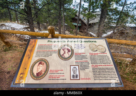 Website von Buffalo Bill's Grave, Lookout Mountain, Golden, Colorado, USA. Stockfoto