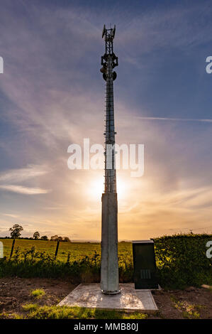 High speed ländlichen Breitband Turm auf Charlton Hügel, durch Airband zum Anschluss von Shropshire betrieben Stockfoto