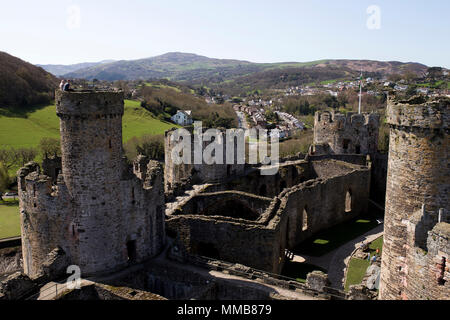 A view from the top of Conwy Castle, Wales Stockfoto