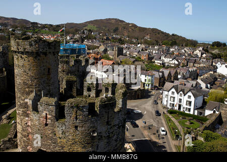 A view from the top of Conwy Castle, Wales Stockfoto