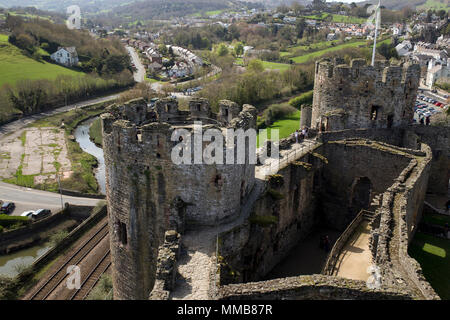 A view from the top of Conwy Castle, Wales Stockfoto