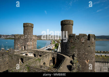 A view from the top of Conwy Castle, Wales Stockfoto