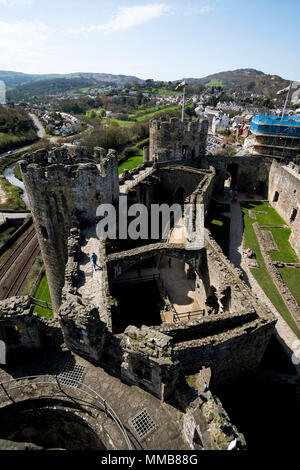 A view from the top of Conwy Castle, Wales Stockfoto