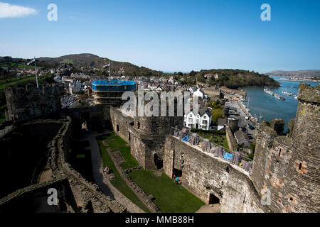 A view from the top of Conwy Castle, Wales Stockfoto