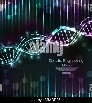 DNA-Struktur, Spirale, Wissenschaft, medizinischen Hintergrund Stock Vektor