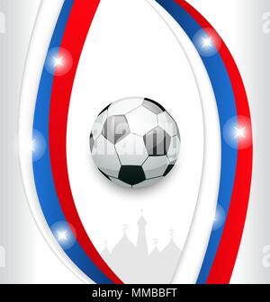 In traditionellen Farben Hintergrund für Fußball in Russland Stock Vektor