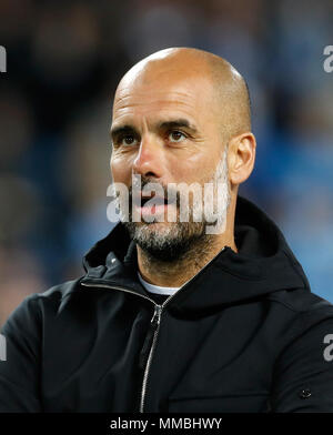 Manchester City Manager Pep Guardiola während der Premier League Match an der Etihad Stadium, Manchester Stockfoto