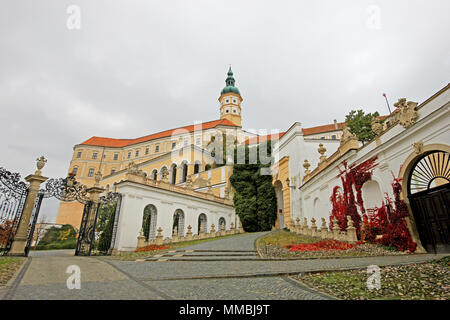 Mikulov Schloss oder Burg, Südmähren, Tschechische Republik Stockfoto