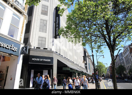 Haus der Frazers Flagship Store auf der Oxford Street, im Zentrum von London, Großbritannien, wegen als Partei eines freiwilligen Insolvenzverfahren geschlossen werden. Stockfoto