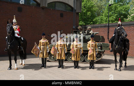 London, Großbritannien. Zustand Trompeter und Kavallerie Escort die Teilnahme an der Hochzeit von Prinz Harry und Meghan Markle am 19. Mai 2018. Stockfoto