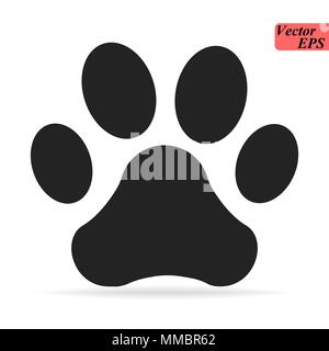 Pfotenabdruck icon Logo. Vector Illustration. Isolierte Vector Illustration. Schwarz auf weißem Hintergrund. Stock Vektor