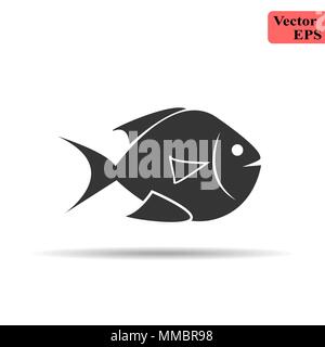 Abbildung: Fisch Symbol auf weißem Hintergrund Stock Vektor