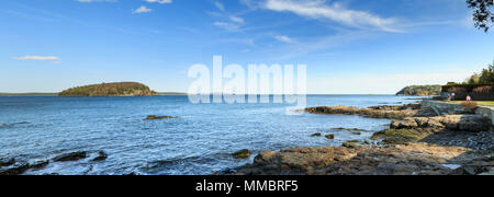 Der Uferweg Park entlang der Uferpromenade, Bar Harbor, Mount Desert Island, New England, Maine, USA Stockfoto