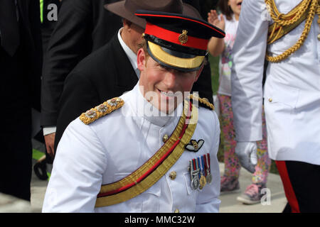 Prinz Harry im Commonwealth War Cemetery in Cassino während seines Besuchs in Italien am 18/05/2014 Stockfoto