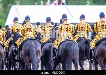 Windsor, Großbritannien. 10. Mai 2018. Tag 2. Royal Windsor Horse Show. Windsor. Berkshire. UK. Band der Household Cavalry. 10.05.2018. Credit: Sport in Bildern/Alamy leben Nachrichten Stockfoto