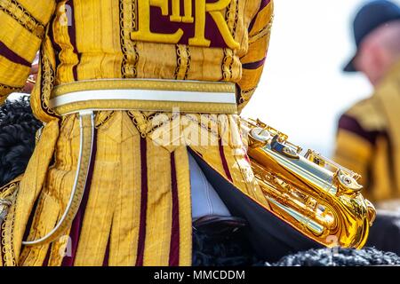 Windsor, Großbritannien. 10. Mai 2018. Tag 2. Royal Windsor Horse Show. Windsor. Berkshire. UK. Band der Household Cavalry. 10.05.2018. Credit: Sport in Bildern/Alamy leben Nachrichten Stockfoto
