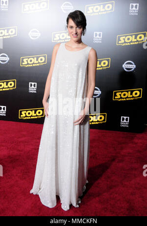 Hollywood, Kalifornien, USA. 10. Mai, 2018. Schauspielerin Phoebe Waller-Bridge besucht die Premiere von Disney Pictures und Lucasfilms' 'Solo: ein Star Wars Story' an der Dolby Theater, El Capitan Theatre und Grauman's Chinese Theater am 10. Mai in Hollywood, Kalifornien 2018. Foto von Barry King/Alamy leben Nachrichten Stockfoto