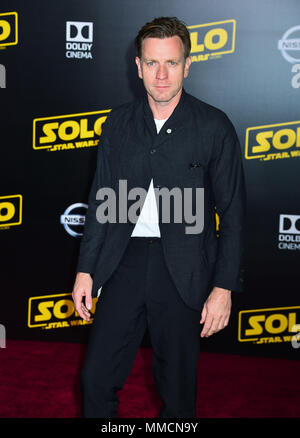 Los Angeles, USA. 10. Mai, 2018. Ewan McGregor besucht die Premiere von Disney Pictures und Lucasfilm's 'Solo: ein Star Wars Story' am 10. Mai in Hollywood, Kalifornien 2018. Credit: Tsuni/USA/Alamy leben Nachrichten Stockfoto