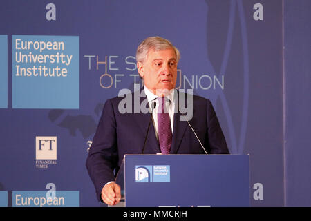 Florenz, Italien. 11. Mai, 2018. Die Lage der Union im Palazzo Vecchio im Bild, Antonio Tajani, Präsident des Europäischen Parlaments 11.05.2018, Florenz Italien Credit: Unabhängige Fotoagentur Srl/Alamy leben Nachrichten Stockfoto