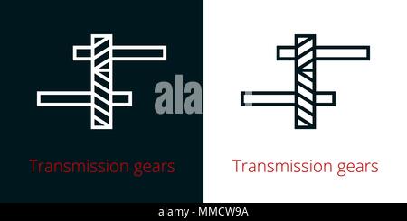 Getriebe Zahnräder auf die Welle Seitenansicht vektor Symbol isoliert Stock Vektor