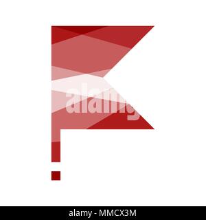 Low Poly dreieckige Österreich Flagge polygonalen Farbe Wirkung. Vektor isoliert auf weißem Hintergrund Stock Vektor