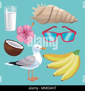 Reihe von Sommer-icons Stock Vektor