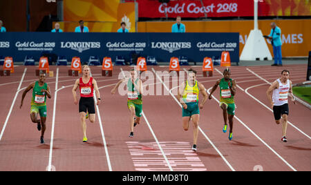 Männer 100m-T 38 Final-Commonwealth Spiele 2018 Stockfoto