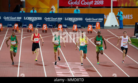 Männer 100m-T 38 Final-Commonwealth Spiele 2018 Stockfoto