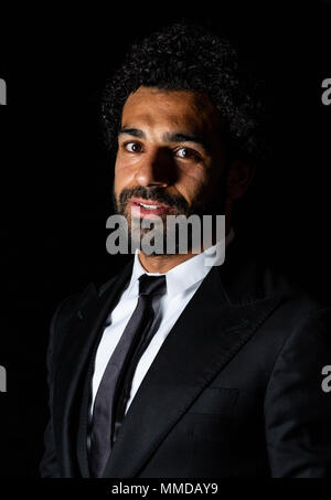 Liverpools Mohamed Salah stellt nach Erhalt seiner FWA Fußballer des Jahres 2018 während der Fwa Fußballer des Jahres Abendessen im Landmark Hotel, London. Stockfoto