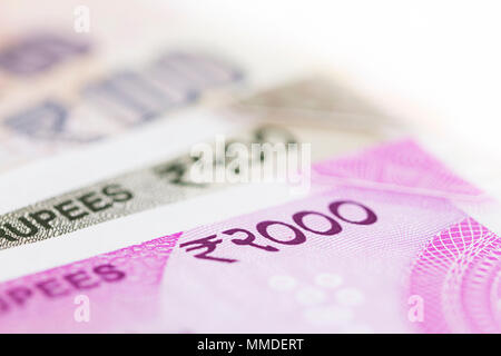 Geld Konzept - Nahaufnahme Variation der Indische Geld 500 Rupie Banknote Stockfoto