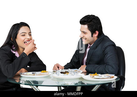 Zwei Geschäftsleute Kollege Freund gemeinsamen Mittagessen Lunch-Break Stockfoto