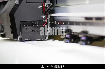 Professionelles Drucken in der Druckerei in Details Stockfoto