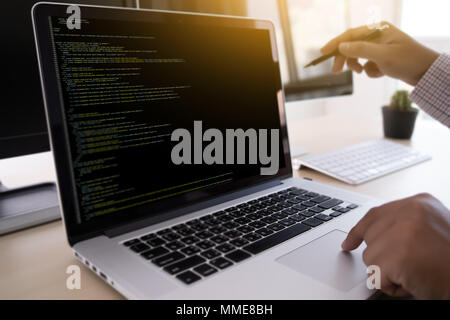 Programmierer arbeiten Entwicklung Programmierung Technologien Web Design Online Technologie Stockfoto