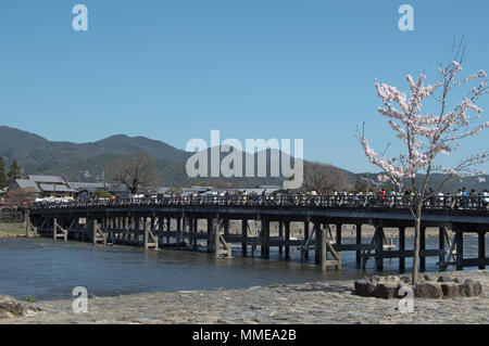 Togetsu-kyo Brücke, Arashiyama, Kyoto, Japan Stockfoto