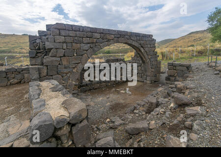 Die Reste der alten Römischen und Byzantinischen Gebäuden, in Korazim National Park, Northern Israel Stockfoto