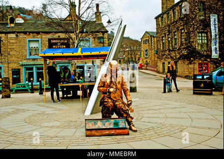 Street Artist, Hebden Bridge, Calderdale Stockfoto