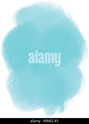 Blauen Fleck, Aquarell abstrakt handbemalt Hintergrund Stock Vektor