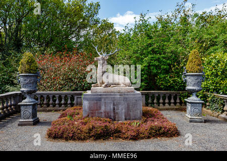 Stein Denkmal einer Sitzung wild in der Manor House in der palmerstown House Estate, Johnstown, Co Kildare, Irland Stockfoto