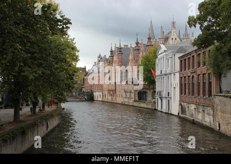 Grüne Canal, Brügge, Belgien Stockfoto