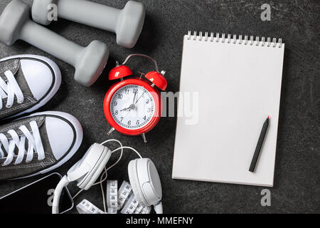 Fitness Concept mit Ausrüstung Stockfoto