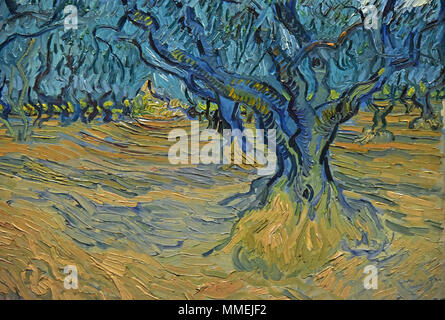 Detail der Olivenhain (1888) von Vincent van Gogh, Arles, Frankreich Stockfoto