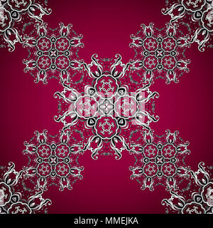 Silber dekorative dekorative Element mit Lacy realistische 3D-Textur aus Metall Stockfoto