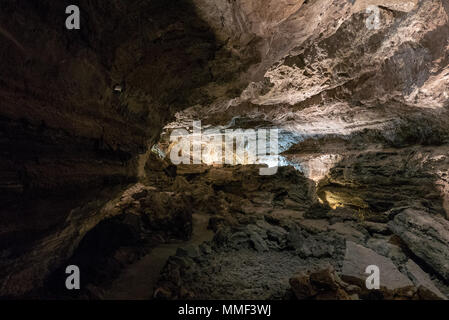 Cueva de los Verdes (Höhle der Grünen) Lanzarote, Spanien Stockfoto