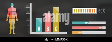 Menschliche Körper Chart Statistik Stockfoto