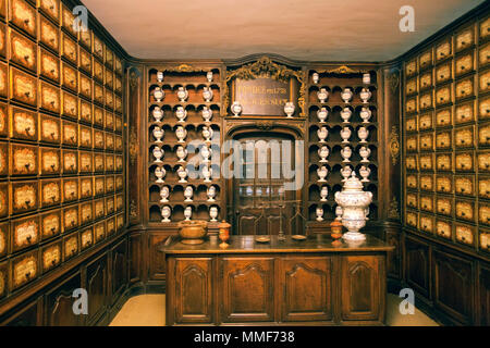 Alte Apotheke von 1738, Museum Palais Lascaris, Nizza, Côte d'Azur, Alpes Maritimes, Südfrankreich, Frankreich, Europa Stockfoto