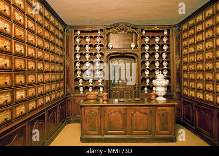 Alte Apotheke von 1738, Museum Palais Lascaris, Nizza, Côte d'Azur, Alpes Maritimes, Südfrankreich, Frankreich, Europa Stockfoto