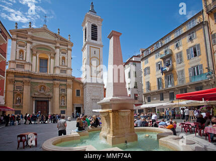 Place Rossetti, Gut und die Kathedrale des Heiligen Reparata, Nizza, Côte d'Azur, Alpes Maritimes, Südfrankreich, Frankreich, Europa Stockfoto