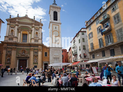 Place Rossetti, Gut und die Kathedrale des Heiligen Reparata, Nizza, Côte d'Azur, Alpes Maritimes, Südfrankreich, Frankreich, Europa Stockfoto