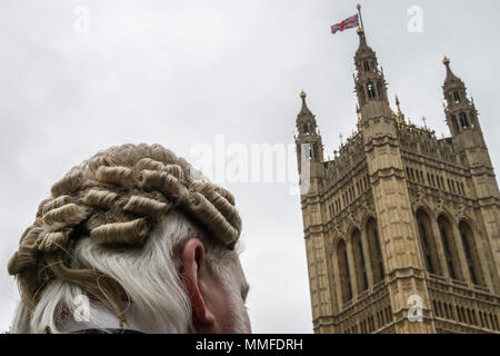 Barristers und Solicitors Protest in einer zweiten Masse Arbeitsniederlegung über Kürzungen bei Prozesskostenhilfe. Westminster, Großbritannien Stockfoto