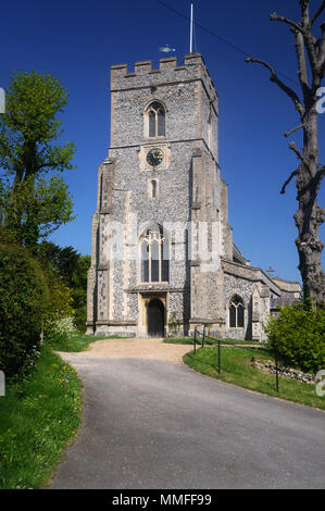 Die Kirche von St. Nikolaus, im Elmdon, Essex, England Stockfoto